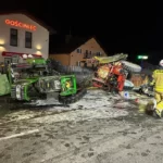 BMW staranowało ciągnik rolniczy. Film z wypadku